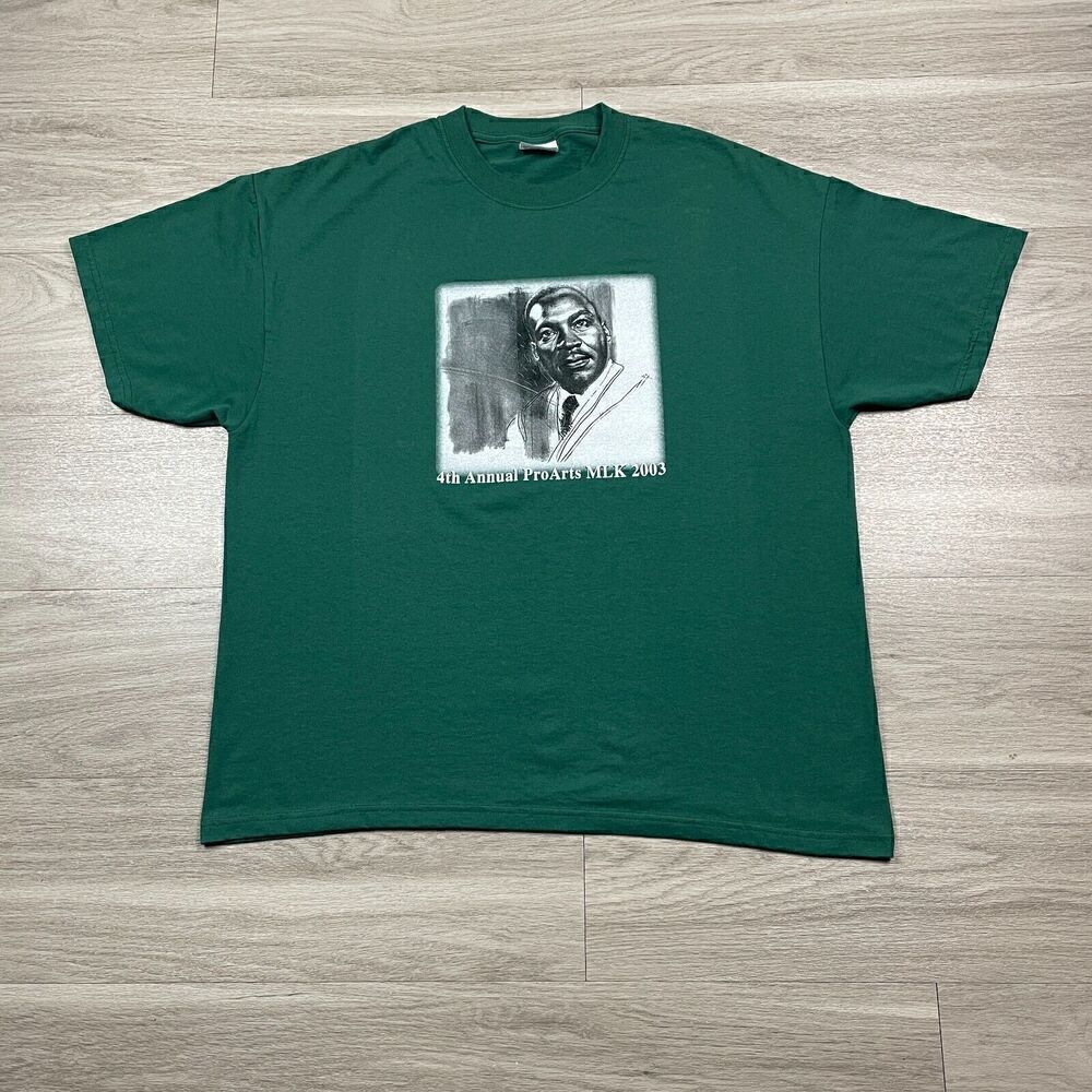 Vintage Shirt Mens Extra Large Green Martin Luther King MLK Graphic